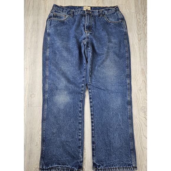 Red Head Jeans Mens 38x32 Blue Denim Fleece Lined Relaxed Fit Warm Winter Pants - Picture 2 of 8